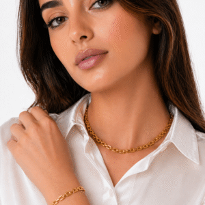 طقم (يارا) سنسال واسوارة مطلي ذهب