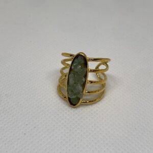 خاتم أفنتورين وستانلس مطلي ذهب عيار 18