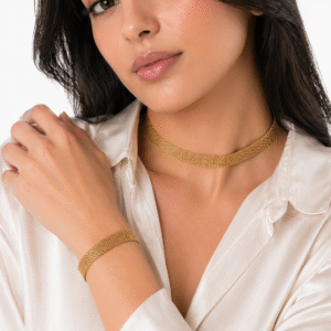 طقم أميرة (سنسال واسوارة) مطلي ذهب