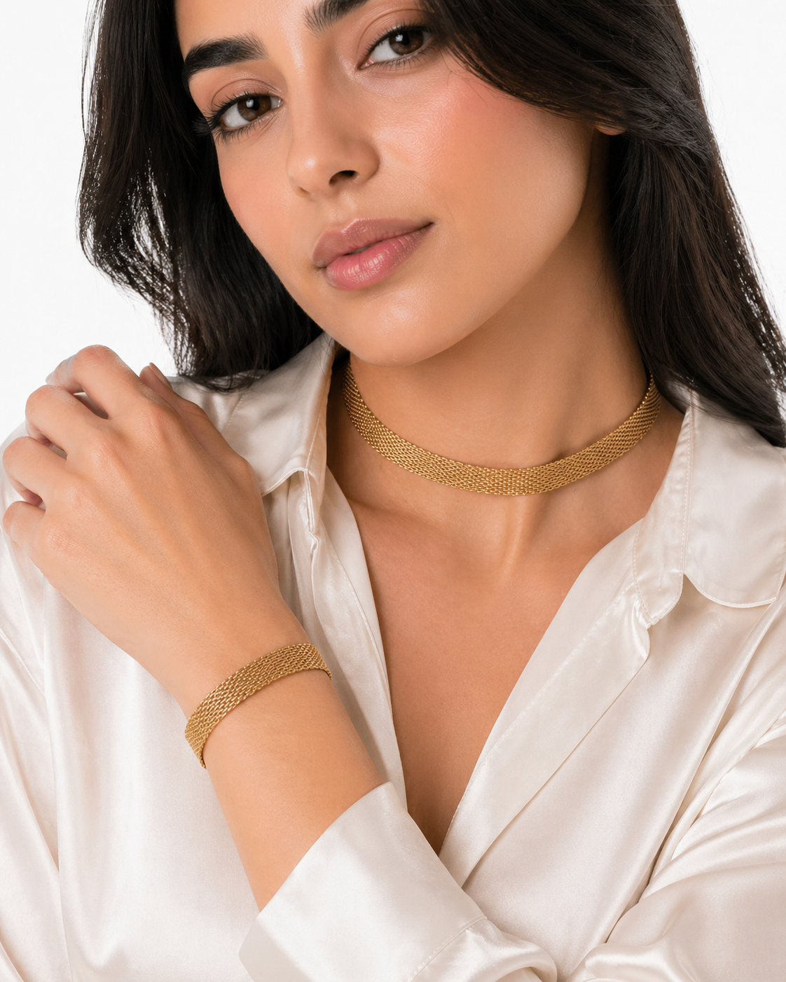 طقم أميرة (سنسال واسوارة) مطلي ذهب