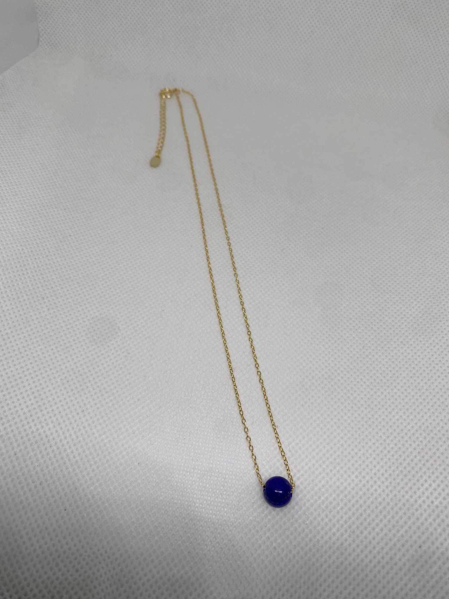 سنسال حجر لابيس لازولي وفضة أصلية مطلية بالذهب