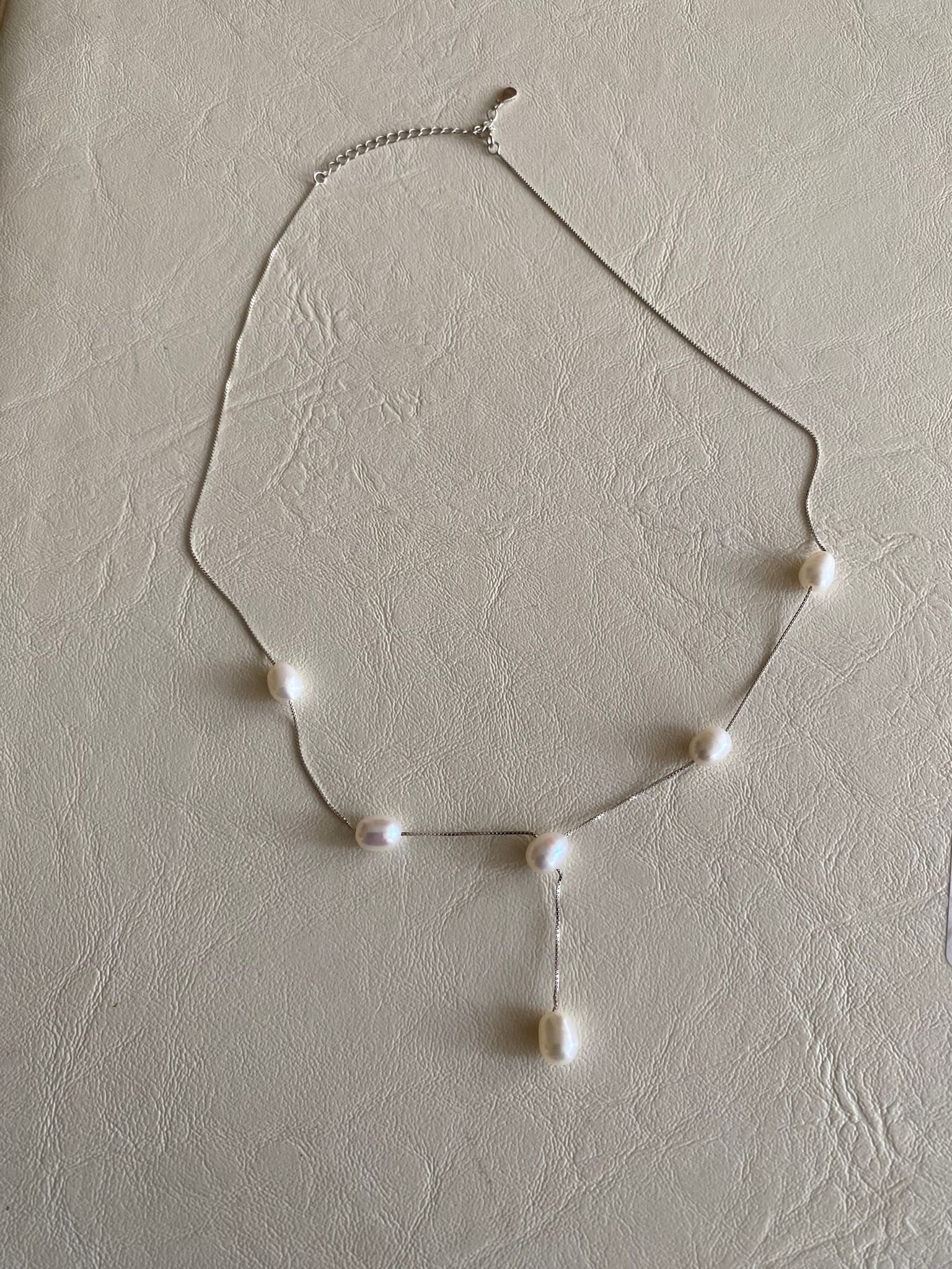 سنسال (ريتشل) فضة أصلية ولؤلؤ مياه عذبة