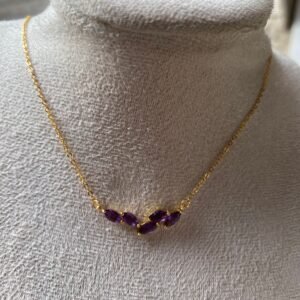 سنسال أماتيست (حجر الشفاء) وفضة اصلية مطلية ذهب