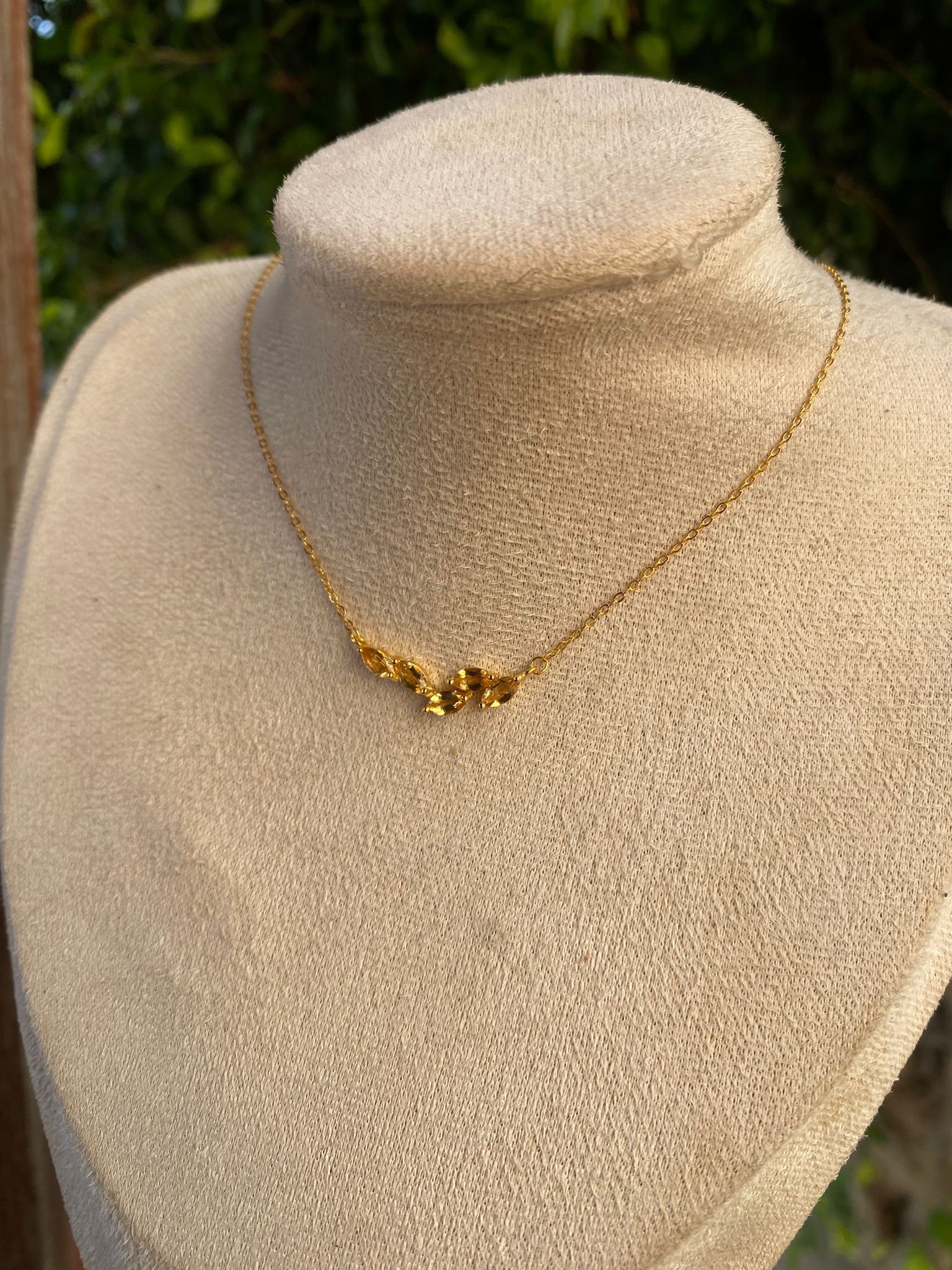 سنسال سترين (حجر الثراء) وفضة اصلية مطلية ذهب