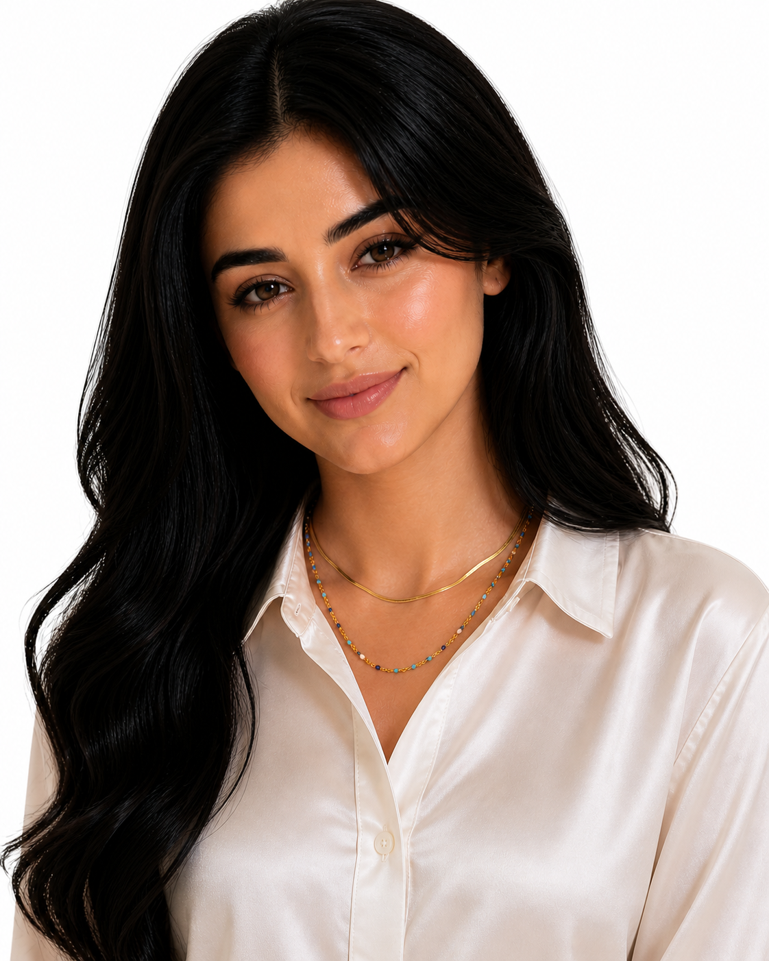 سنسال (نبأ) دبل سنيك وخرز مطلي ذهب